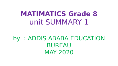 MATIMATICS Grade 8 Unit SUMMARY 1.pdf